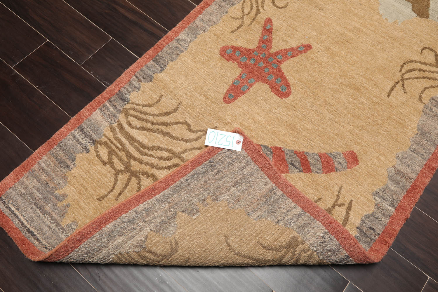 Runner Beige, Pistacchio, Dark Gray Color Hand Knotted All-Over 100% Wool Modern Oriental Rug