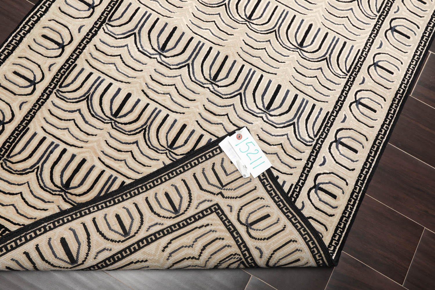 3x5 Cream, Gray, Black Color Hand Knotted All-Over 100% Wool Modern Oriental Rug