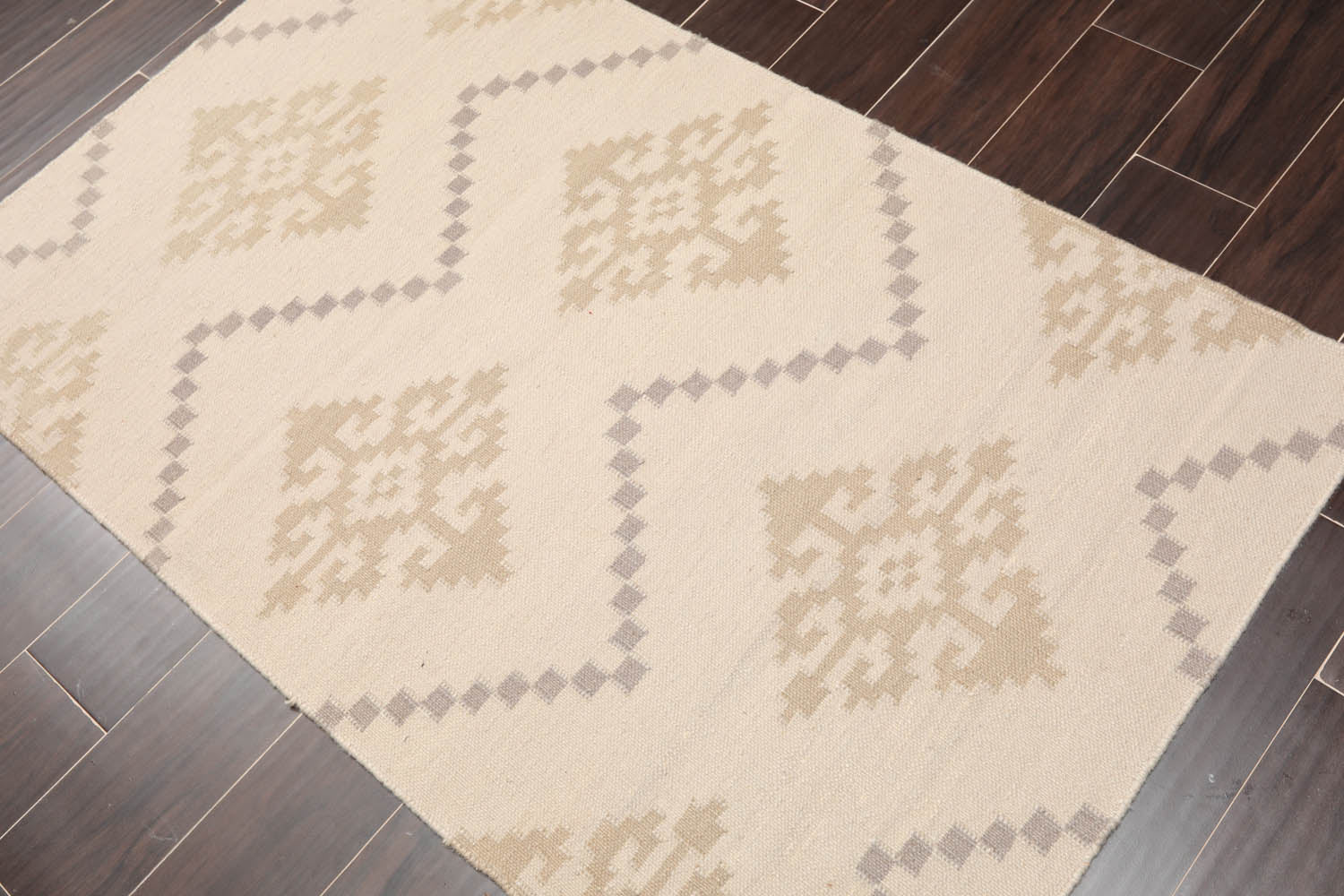 3x5 Beige, Gray, Color Hand Knotted All-Over 100% Wool Modern Oriental Rug