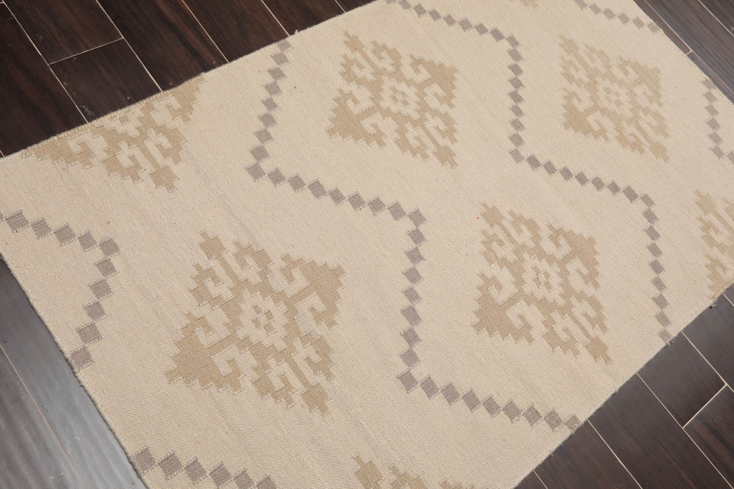 3x5 Beige, Gray, Color Hand Knotted All-Over 100% Wool Modern Oriental Rug