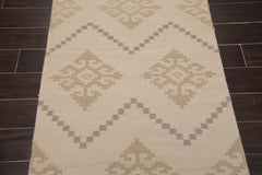 3x5 Beige, Gray, Color Hand Knotted All-Over 100% Wool Modern Oriental Rug