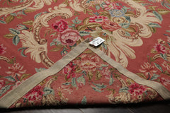 6x9 Rose, Ivory, Pink Color Hand Woven French Needlepoint Wool Traditional Oriental Rug