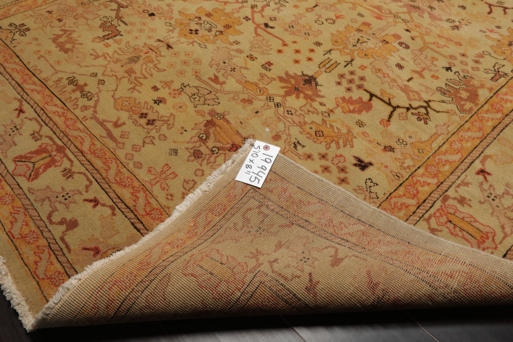 6x9 Light Gold, Coral, Tan Color Hand Knotted Oushak Wool Arts & Crafts Oriental Rug