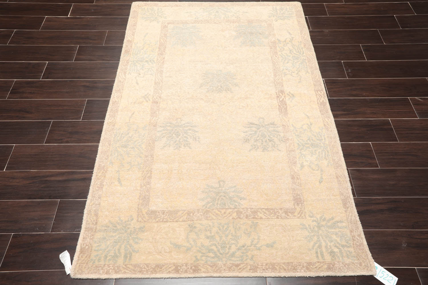 4x6 Beige, Taupe, Slate Color Hand Knotted Floral 100% Wool Transitional Oriental Rug