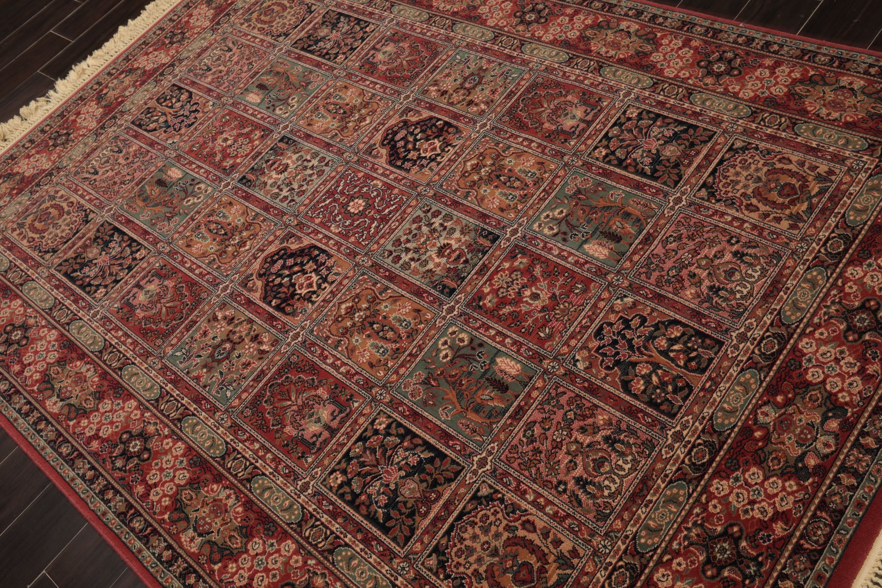 5x8 Rose, Aqua, Tan Color Machine Made  New Zealand Wool Traditional Oriental Rug