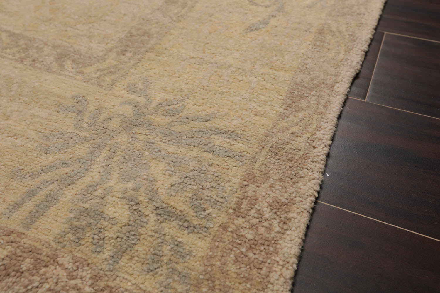 4x6 Beige, Taupe, Slate Color Hand Knotted Floral 100% Wool Transitional Oriental Rug