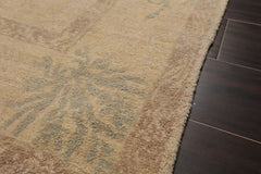 4x6 Beige, Taupe, Slate Color Hand Knotted Floral 100% Wool Transitional Oriental Rug