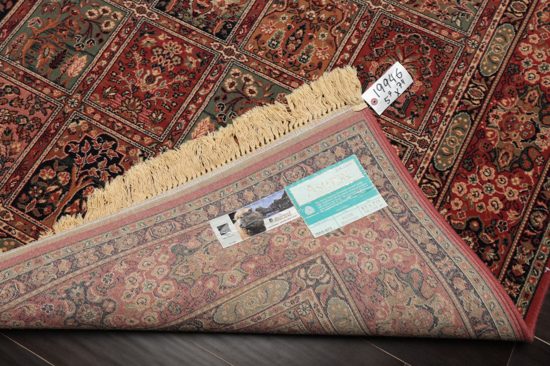 5x8 Rose, Aqua, Tan Color Machine Made  New Zealand Wool Traditional Oriental Rug