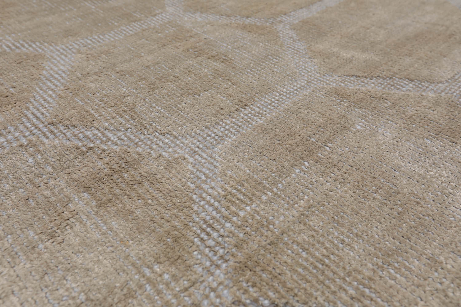 5x7 Gray, , Color Hand Knotted All-Over 100% Viscose Modern Oriental Rug