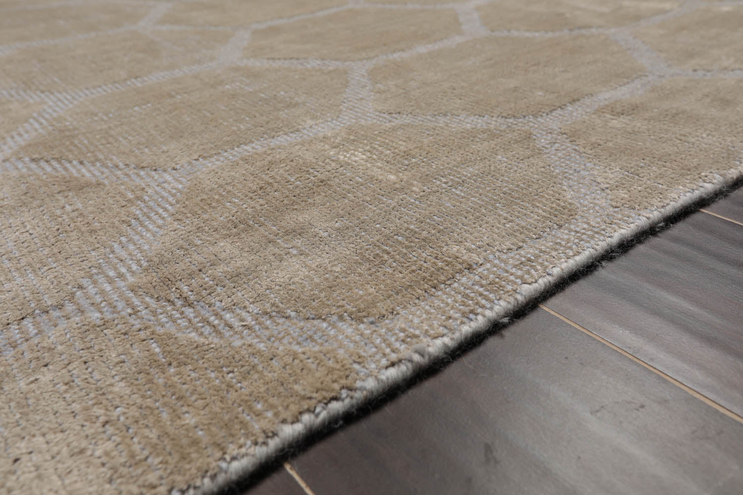 5x7 Gray, , Color Hand Knotted All-Over 100% Viscose Modern Oriental Rug