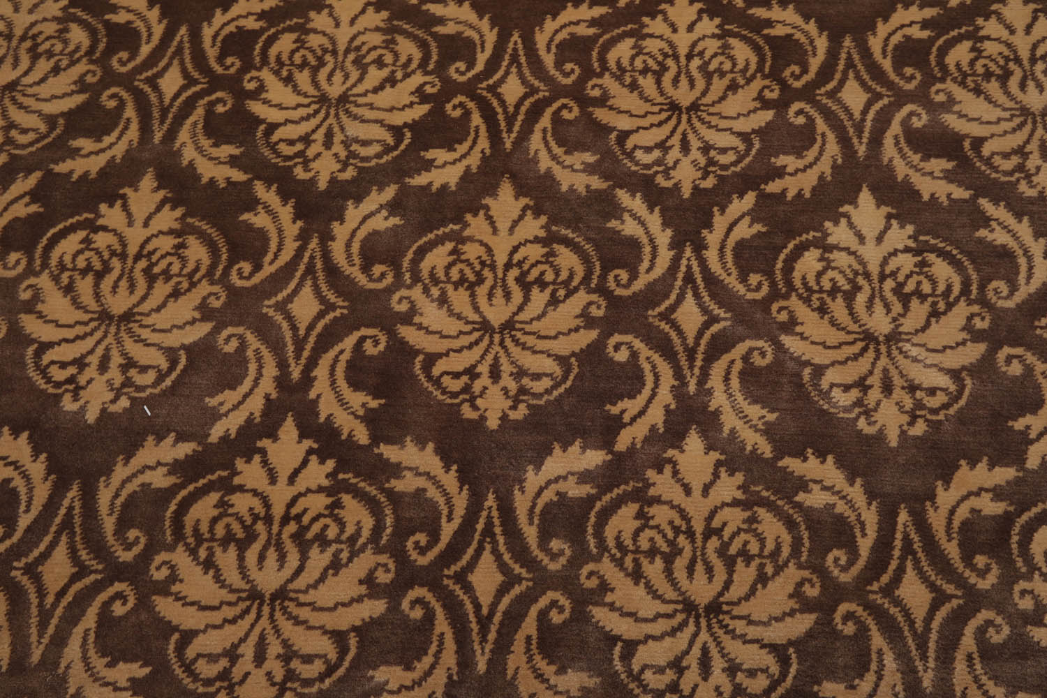 6x9 Brown, Caramel, Color Hand Knotted All-Over 100% Wool Transitional Oriental Rug