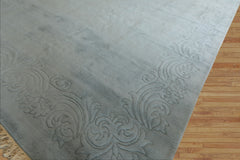 Oversize Light Blue, , Color Hand Knotted Aubusson Savonnerie Wool Traditional Oriental Rug