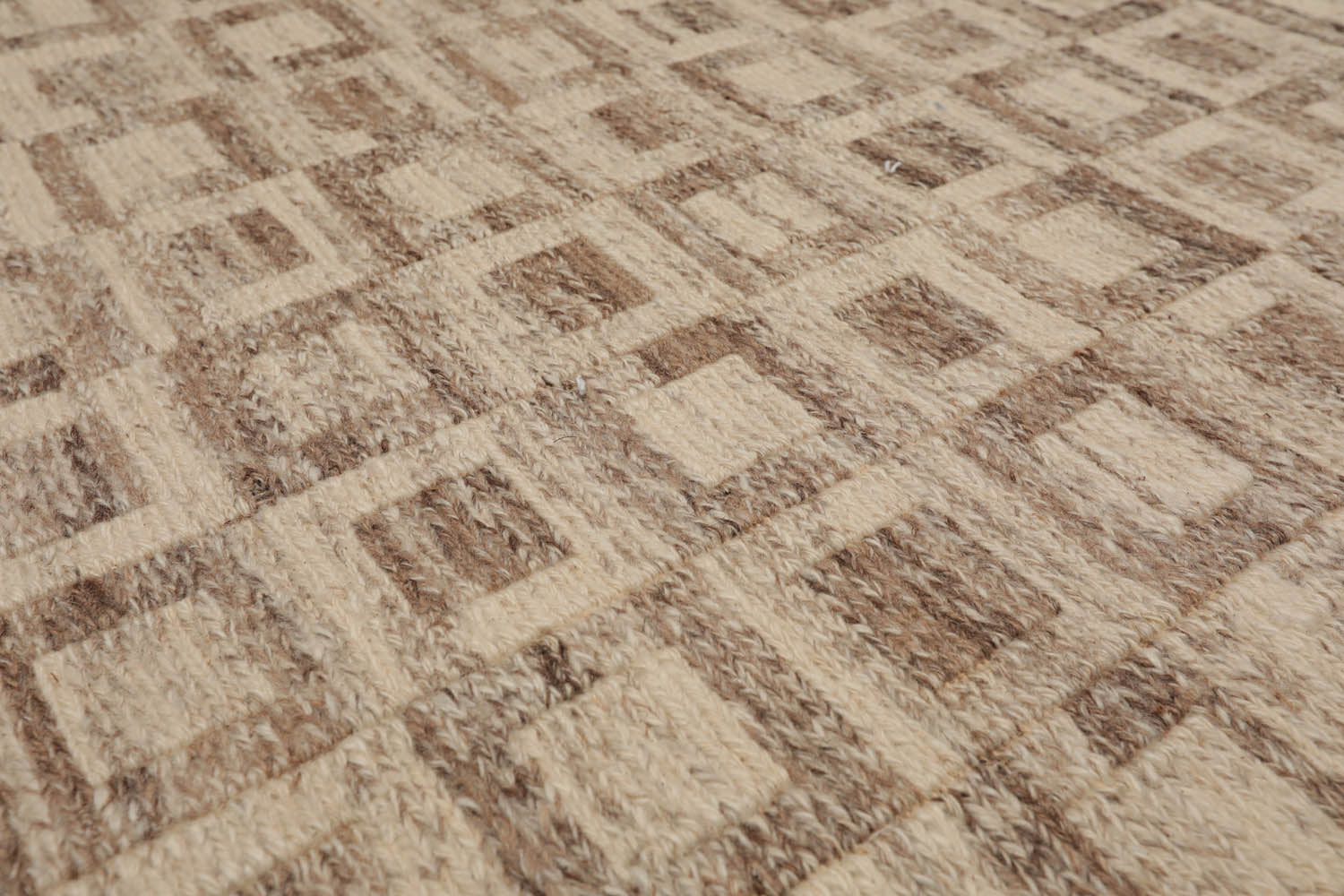 5x8 Beige, Brown, Color Hand Knotted All-Over 100% Wool Modern Oriental Rug