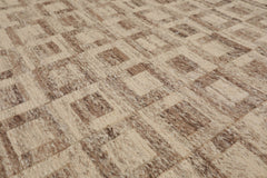 5x8 Beige, Brown, Color Hand Knotted All-Over 100% Wool Modern Oriental Rug