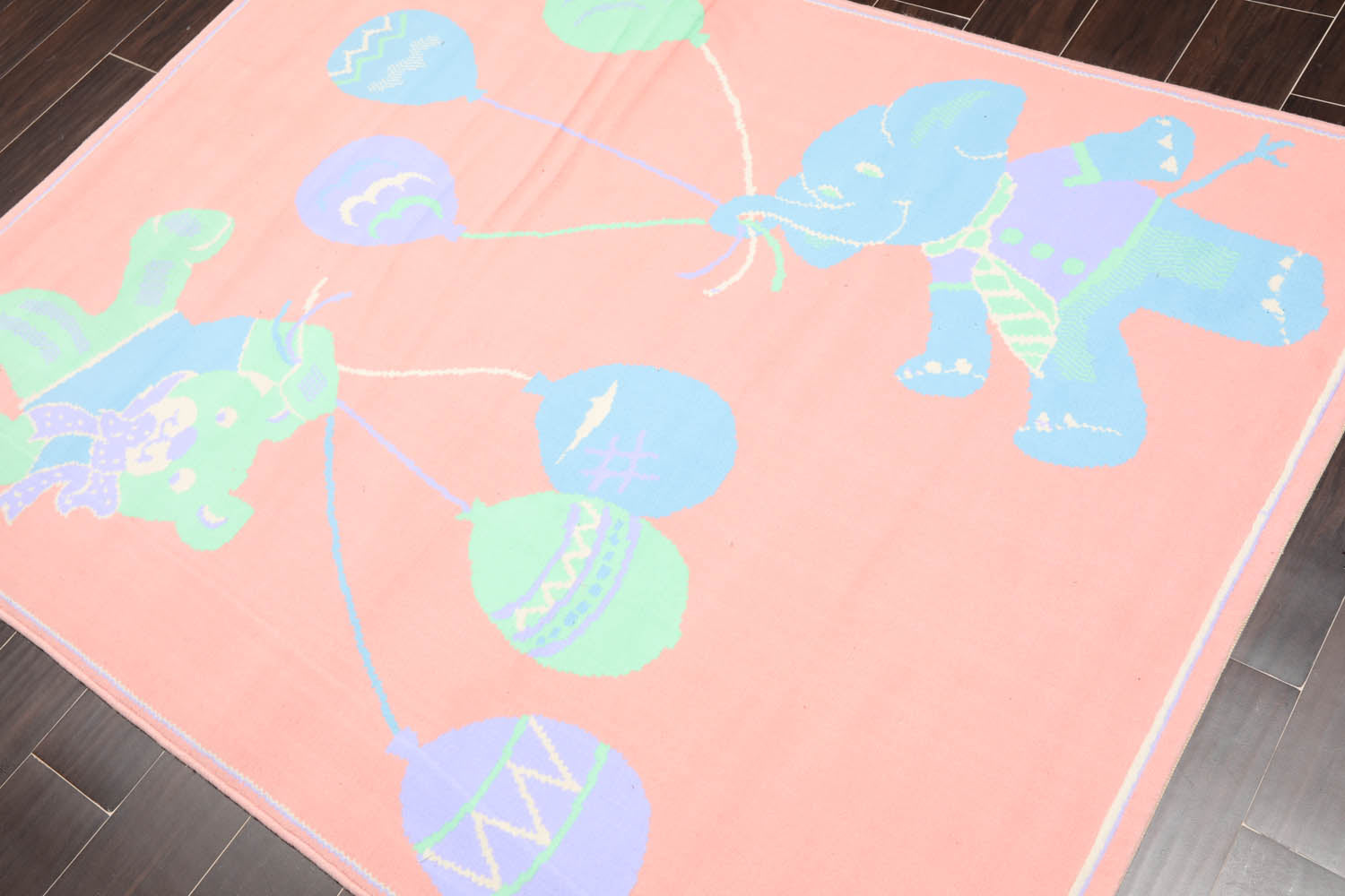 5x7 Coral, Green, Turquoise Color Machine Made All-Over 100% Wool Traditional Oriental Rug