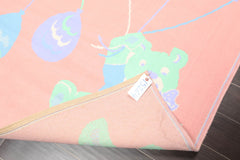 5x7 Coral, Green, Turquoise Color Machine Made All-Over 100% Wool Traditional Oriental Rug