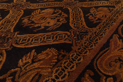6x9 Charcoal, Brown, Gold Color Hand Knotted Pictorial 100% Wool Transitional Oriental Rug