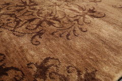 5x8 Tan, Brown, Color Hand Knotted All-Over 100% Wool Transitional Oriental Rug