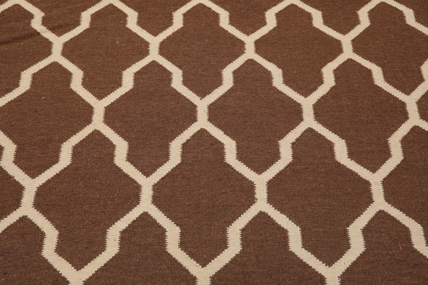 5x8 Brown, Beige, Color Hand Woven All-Over 100% Wool Kilim Oriental Rug