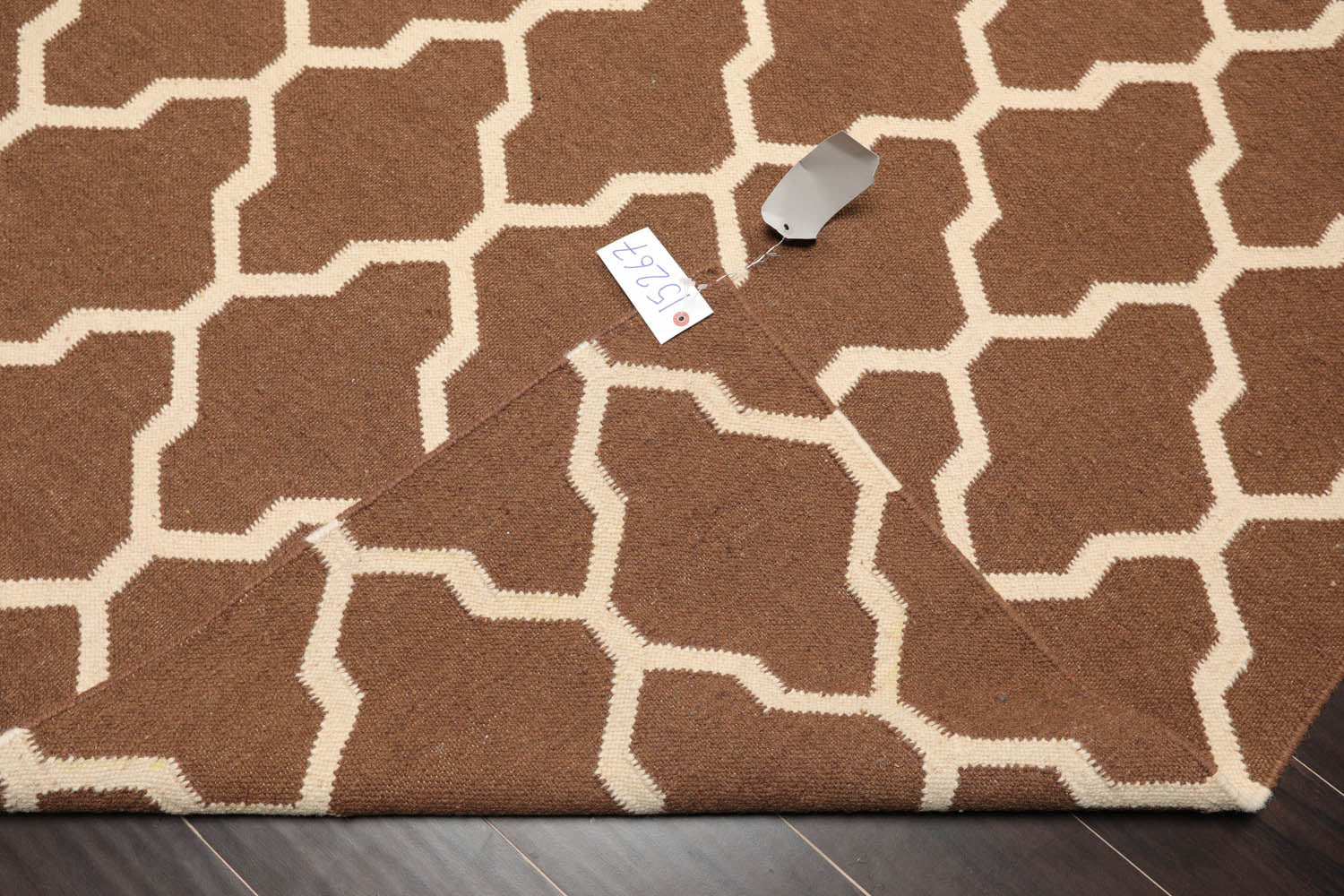 5x8 Brown, Beige, Color Hand Woven All-Over 100% Wool Kilim Oriental Rug