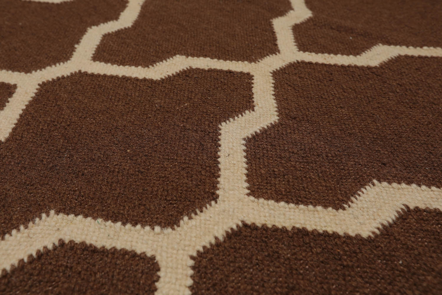 5x8 Brown, Beige, Color Hand Woven All-Over 100% Wool Kilim Oriental Rug