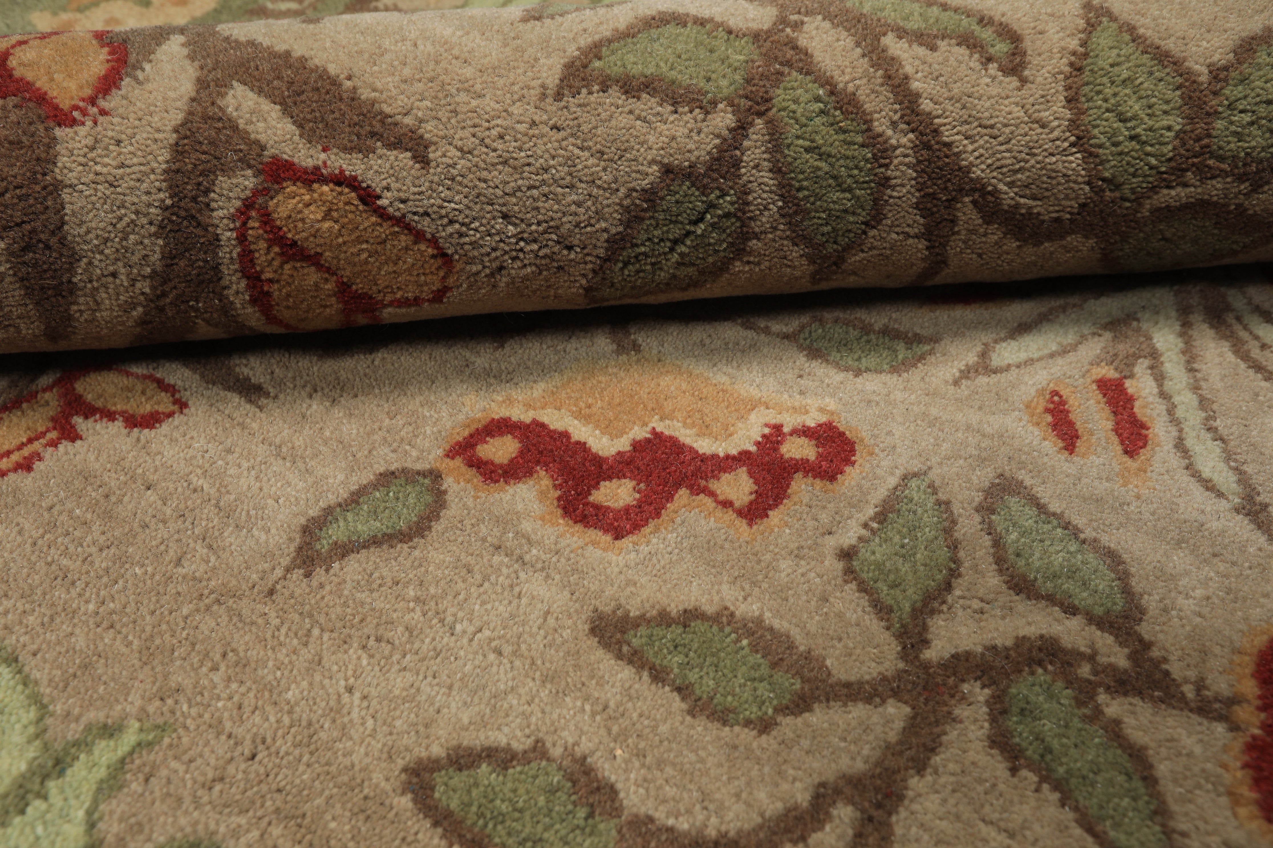 Multi Size Beige, Sage Hand-Tufted Persian 100% Wool Botanical Floral ACELENE Transitional Oriental Area Rug