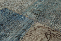 6x9 Blue, Gray, Aqua Color Hand Knotted All-Over 100% Wool Traditional Oriental Rug