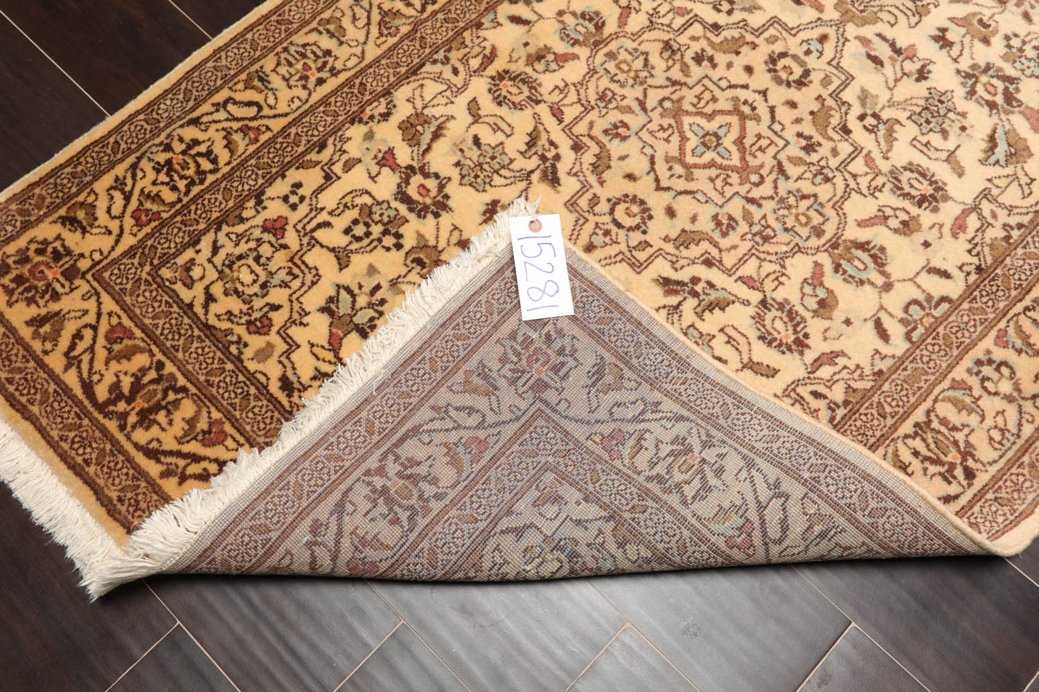 3x5 Caramel, Brown, Aqua Color Hand Knotted All-Over 100% Wool Traditional Oriental Rug