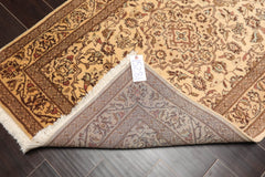 3x5 Caramel, Brown, Aqua Color Hand Knotted All-Over 100% Wool Traditional Oriental Rug