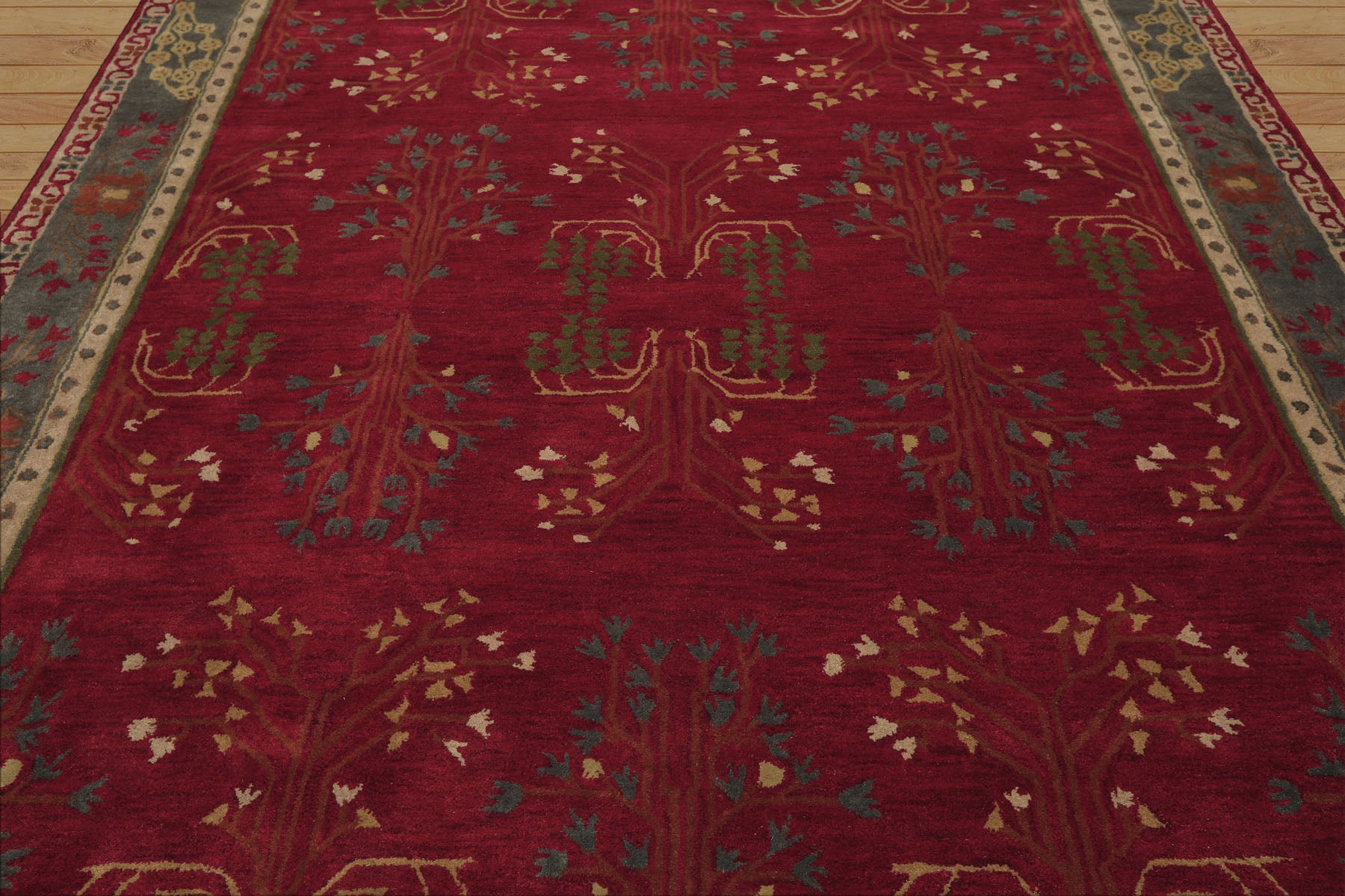 Multi Size Deep Magenta
 Celadon
 Beige
 Color Hand Tufted Donegal Wool Traditional Oriental Rug