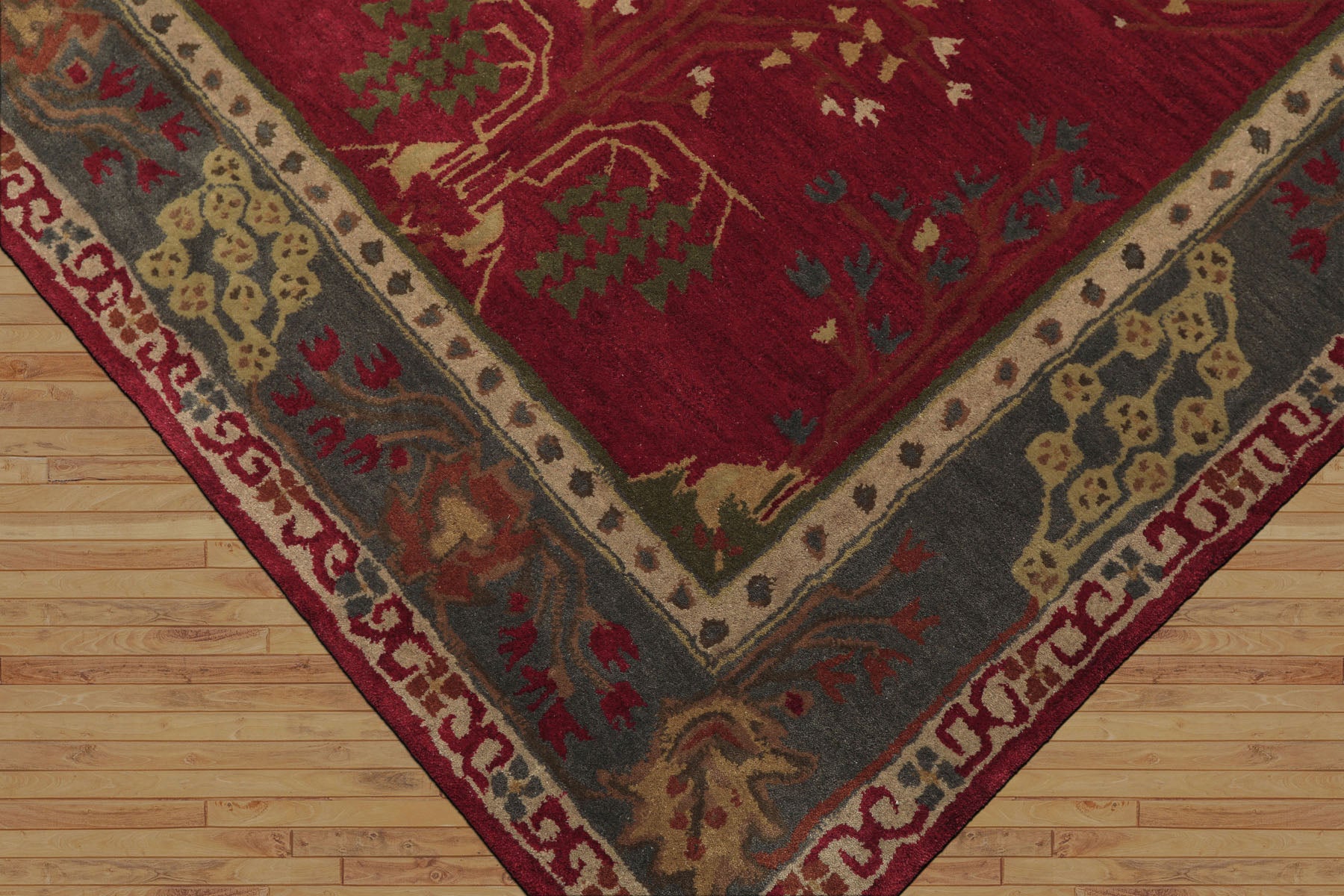 Multi Size Deep Magenta
 Celadon
 Beige
 Color Hand Tufted Donegal Wool Traditional Oriental Rug