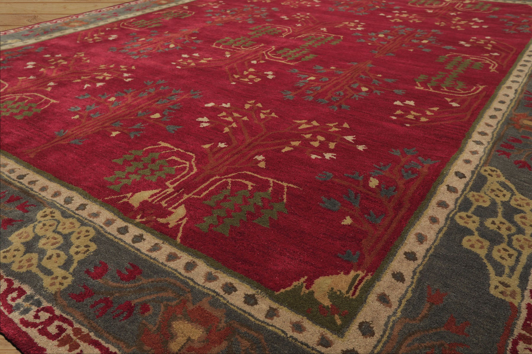 Multi Size Deep Magenta
 Celadon
 Beige
 Color Hand Tufted Donegal Wool Traditional Oriental Rug
