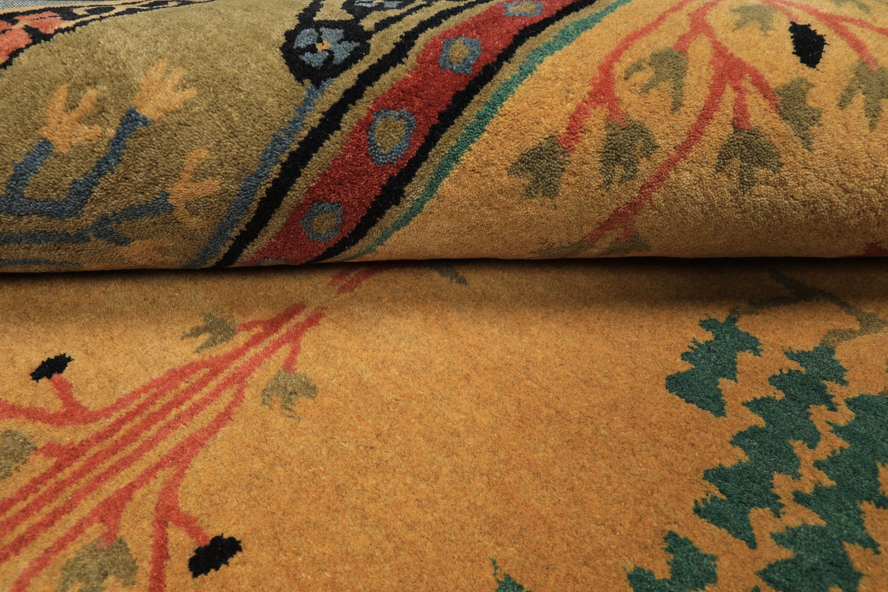 Multi Color Multi Size Hand Tufted Handmade 100% Wool Donegal Branches Arts & Crafts Oriental Area Rug