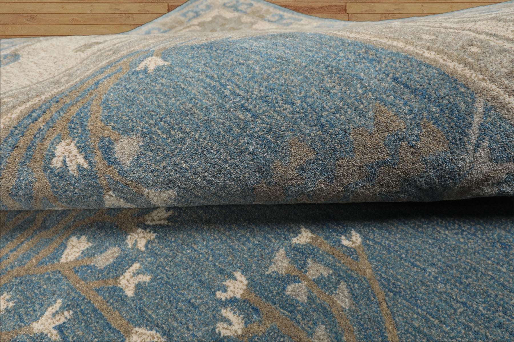 Multi Size Aqua Ivory Gray Color Hand Tufted Donegal Wool Traditional Oriental Rug