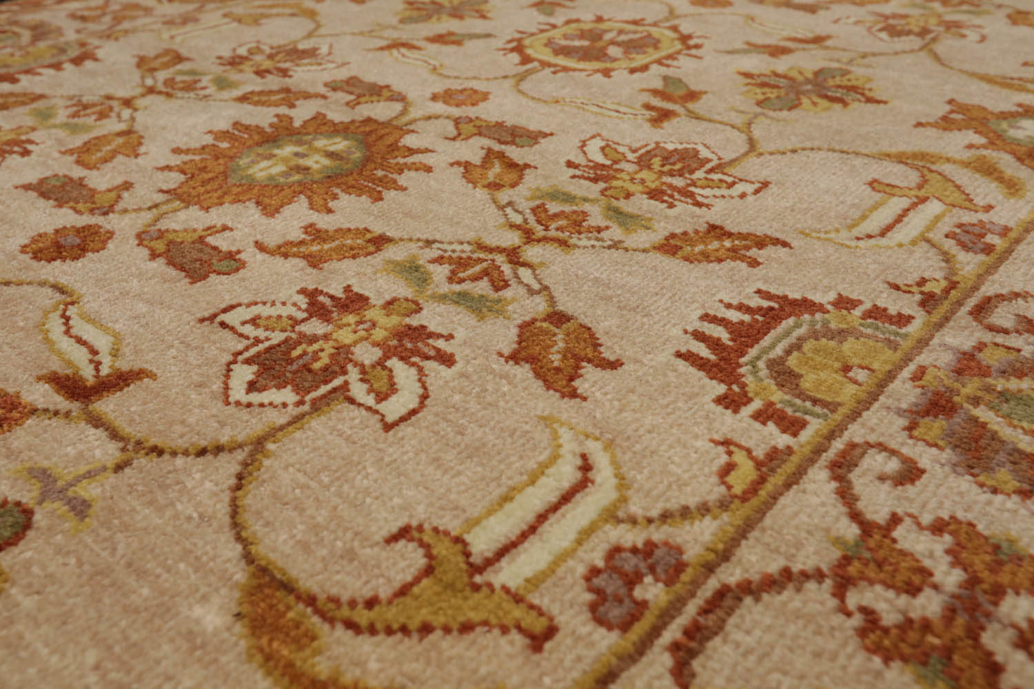 4x6 Beige, Brown, Mustard Color Hand Knotted All-Over 100% Wool Traditional Oriental Rug