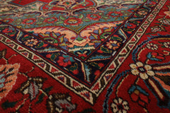 9x12 Red, Ivory, Aqua Color Hand Knotted Tabriz Wool Traditional Oriental Rug