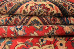 9x13 Rose, Ivory, Blush Color Hand Knotted Mahal Wool Traditional Oriental Rug