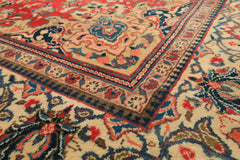 9x13 Rose, Ivory, Blush Color Hand Knotted Mahal Wool Traditional Oriental Rug