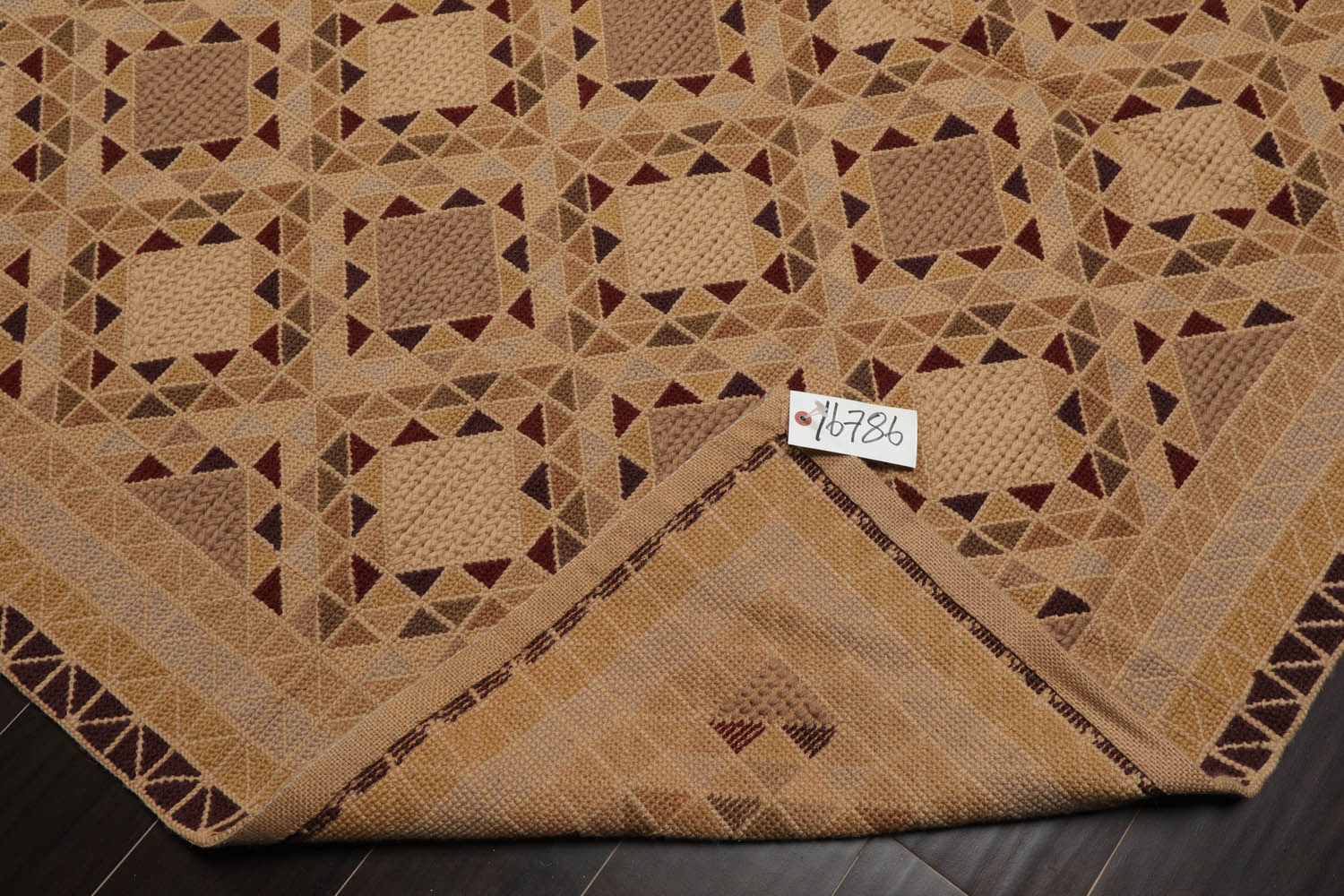 6x9 Tan, Brown, Chocolate Color Hand Knotted All-Over 100% Wool Traditional Oriental Rug