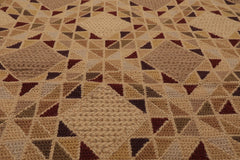 6x9 Tan, Brown, Chocolate Color Hand Knotted All-Over 100% Wool Traditional Oriental Rug