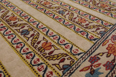 4x6 Beige, Blue, Mustard Color Hand Knotted All-Over 100% Wool Transitional Oriental Rug