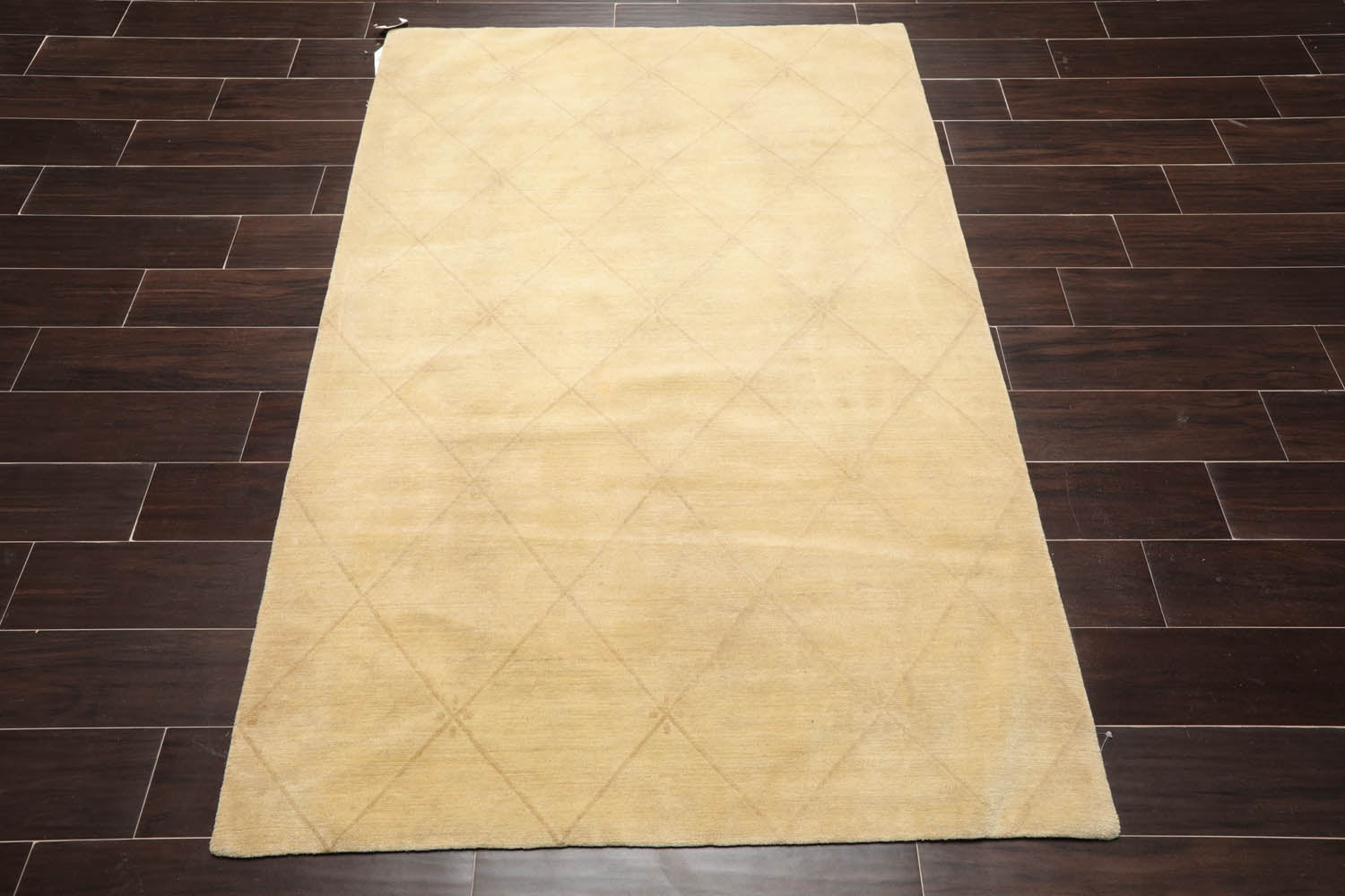 4x6 Pistacchio, Beige, Color Hand Knotted All-Over 100% Wool Modern Oriental Rug