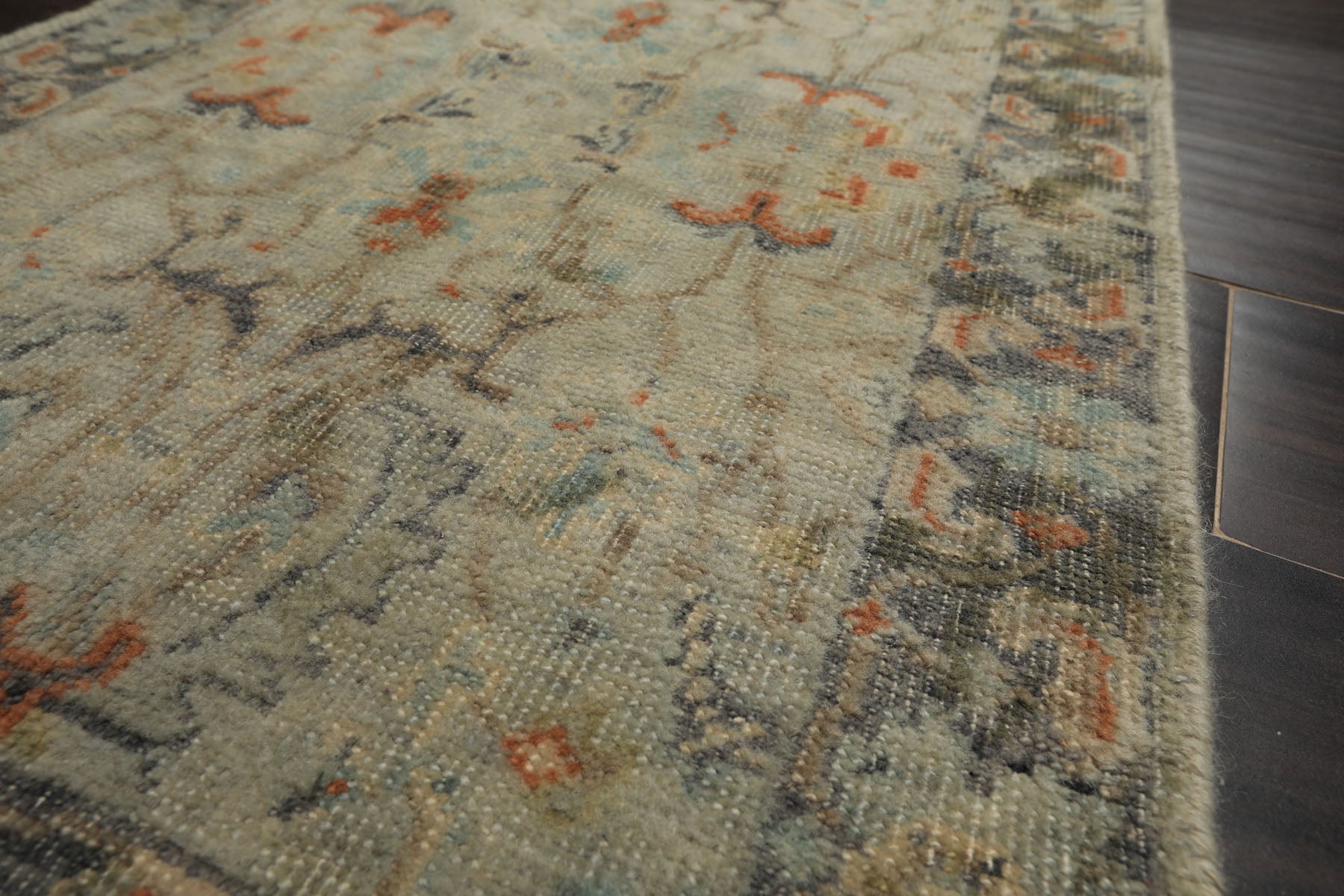 2x3 Gray, Beige, Slate Color Hand Knotted Distress Quality Oushak Wool Transitional Oriental Rug