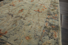 2x3 Gray, Beige, Slate Color Hand Knotted Distress Quality Oushak Wool Transitional Oriental Rug