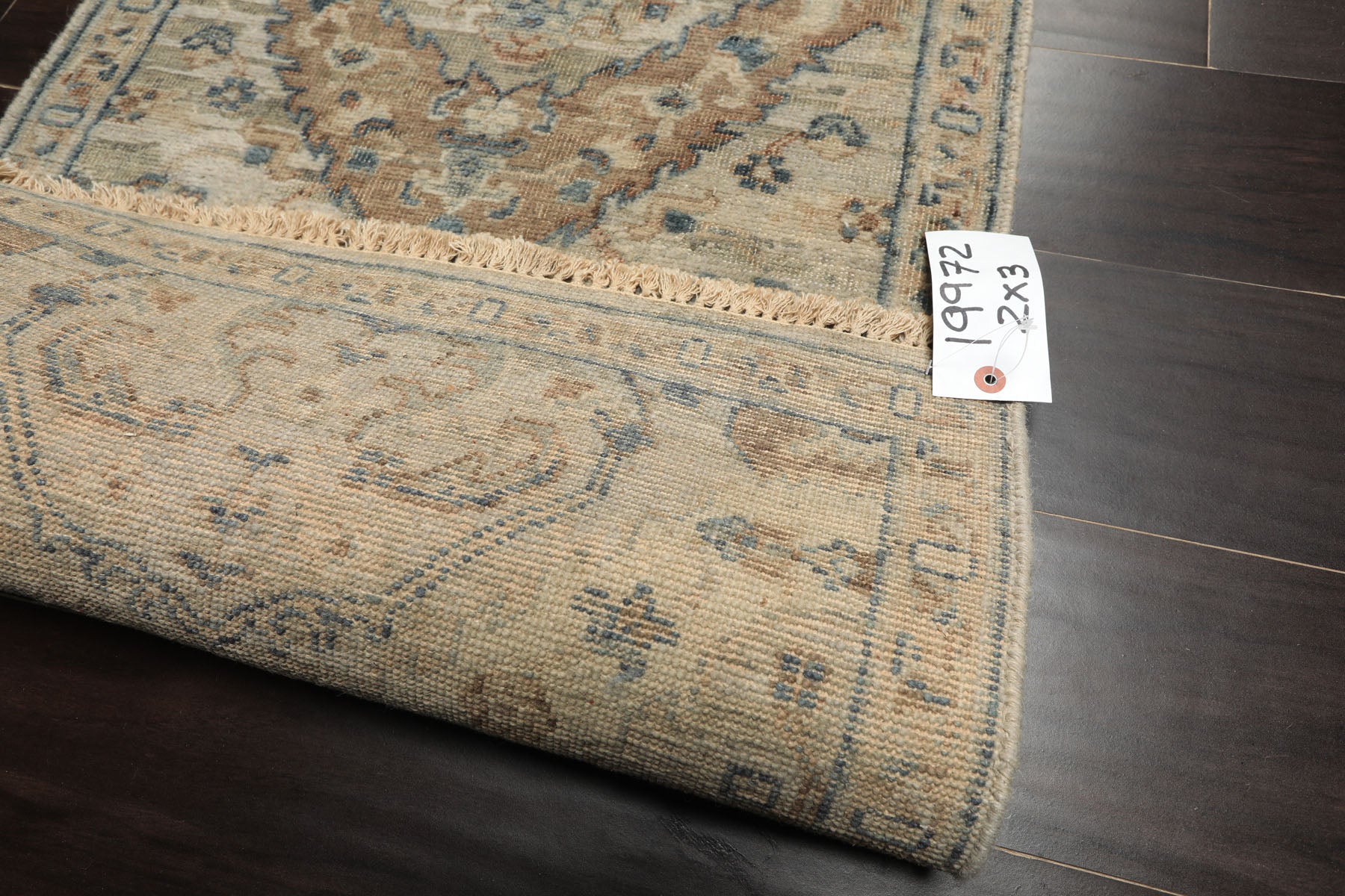 2x3 Gray, Beige, Brown Color Hand Knotted Distress Quality Oushak Wool Transitional Oriental Rug