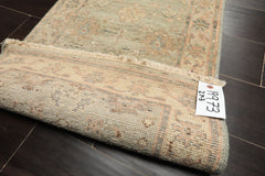 2x3 Mint, Beige, Blush Color Hand Knotted Afghan Oushak Wool Transitional Oriental Rug