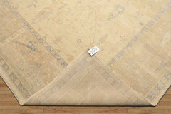 9x12 Ivory, Beige, Taupe Color Hand Knotted Oushak Wool Traditional Oriental Rug