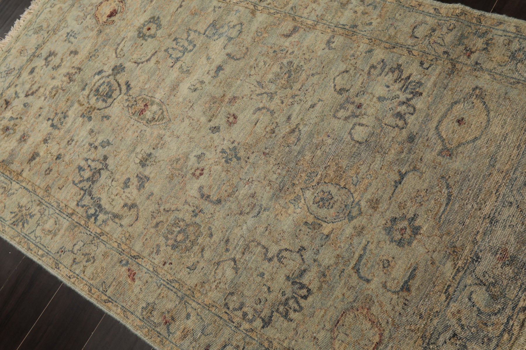 3x5 Gray, Beige, Slate Color Hand Knotted Distress Quality Oushak Wool Transitional Oriental Rug