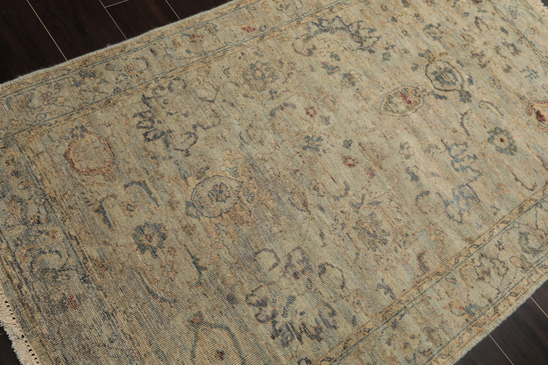 3x5 Gray, Beige, Slate Color Hand Knotted Distress Quality Oushak Wool Transitional Oriental Rug