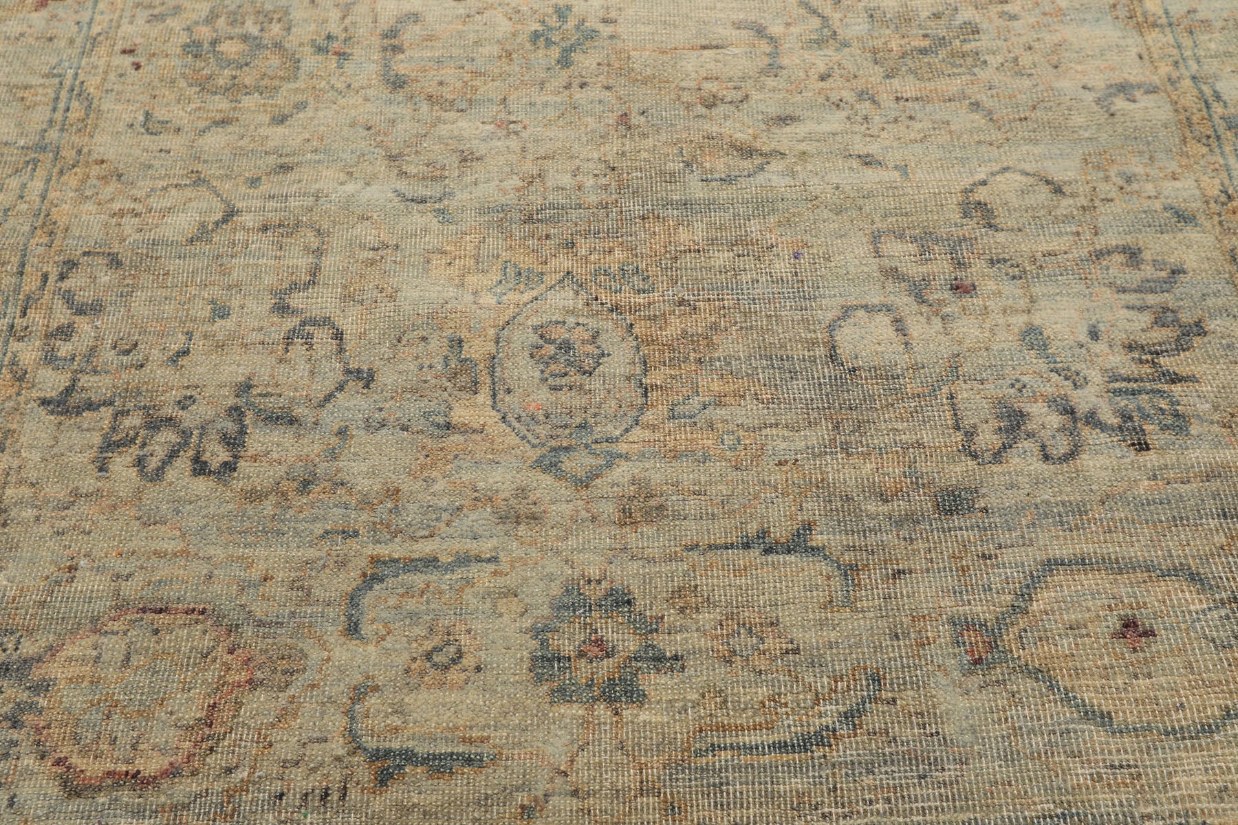 3x5 Gray, Beige, Slate Color Hand Knotted Distress Quality Oushak Wool Transitional Oriental Rug